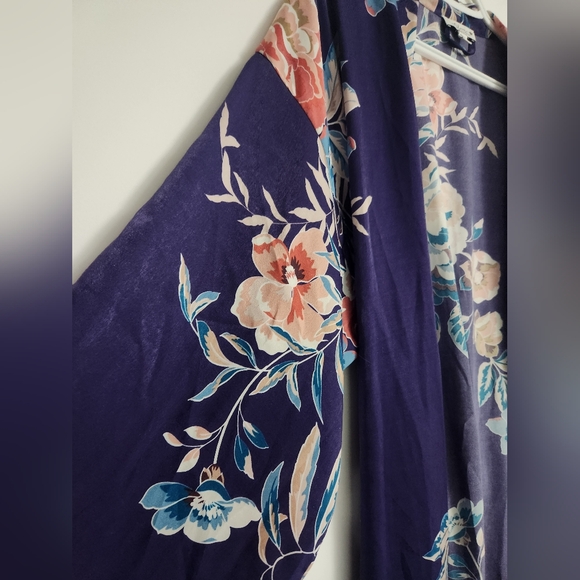 Kimono / lingerie Purple Jonquil wrap with lace XL - Picture 4 of 10